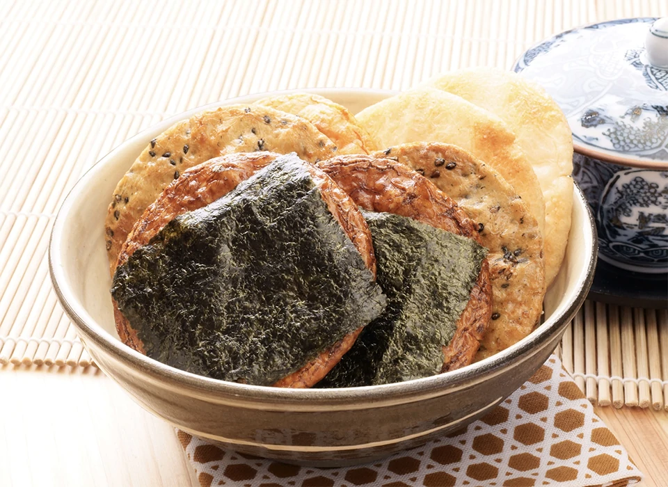 Nori Senbei Homemade Japanese Snack Seaweed Rice Cracker