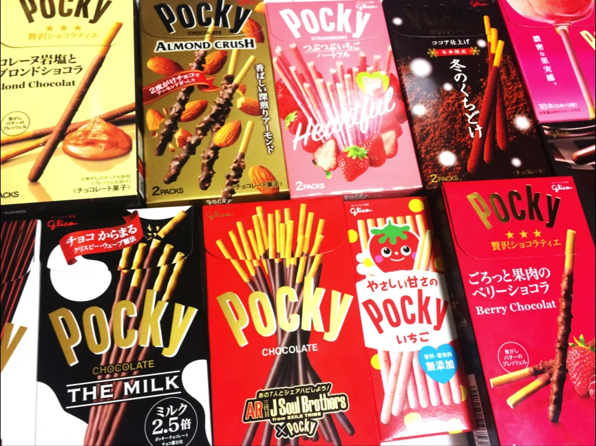 Different Pocky Varieties in Japan