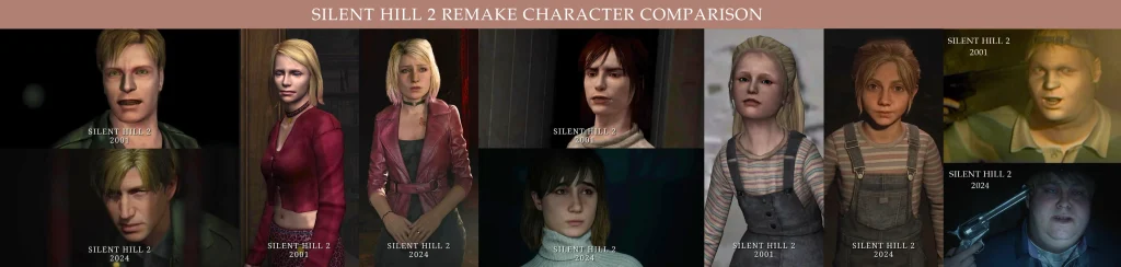 Silent Hill 2 Original Vs Remake Character Comparison